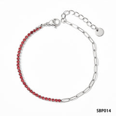 Stainless Steel Zircon Bracelet – PVD Vacuum Gold Plated