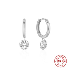 Radiant Hoop Earrings – 925 Sterling Silver with Zircon