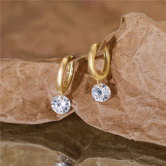 Radiant Hoop Earrings – 925 Sterling Silver with Zircon