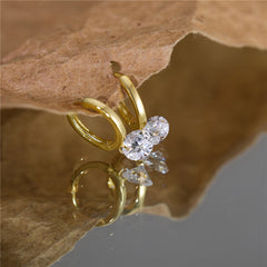 Radiant Hoop Earrings – 925 Sterling Silver with Zircon