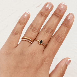 Bague DUO ÉCLAT - Double Anneau Pavé - KASANEL