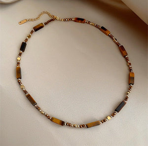 Collier Duo GAIA SOLIS Pierre Oeil - de - Tigre - KASANEL