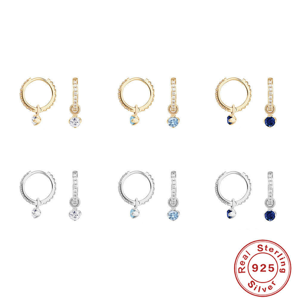 Éclat Hoop Earrings – 925 Sterling Silver with Zircon