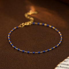 Color Beads Chain Bracelet – 925 Sterling Silver