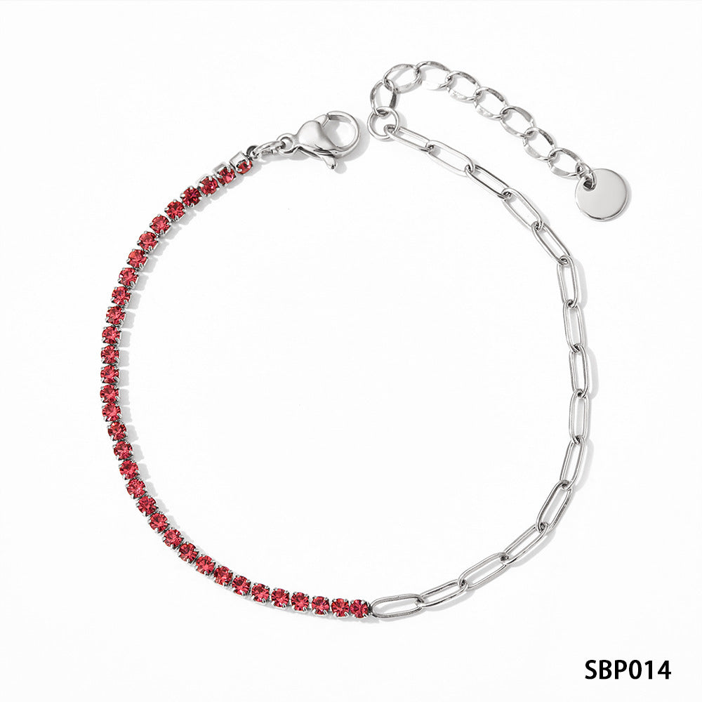 Stainless Steel Zircon Bracelet – PVD Vacuum Gold Plated