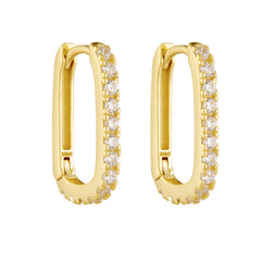 Ellipse Pavé Hoops - 925 sterling silver