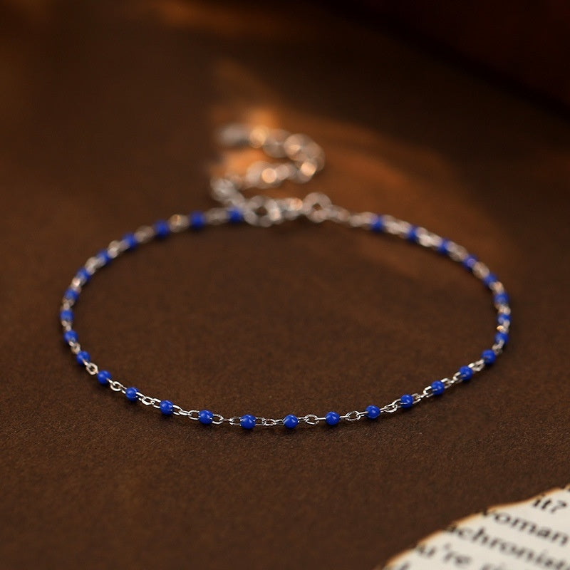 Color Beads Chain Bracelet – 925 Sterling Silver