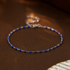 Color Beads Chain Bracelet – 925 Sterling Silver