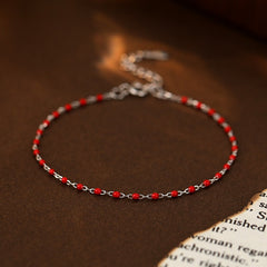 Color Beads Chain Bracelet – 925 Sterling Silver