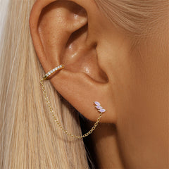 Earcuff Flora & Chain – 925 Sterling Silver
