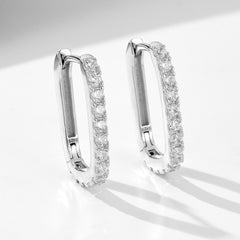Ellipse Pavé Hoops - 925 sterling silver