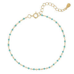 Color Beads Chain Bracelet – 925 Sterling Silver