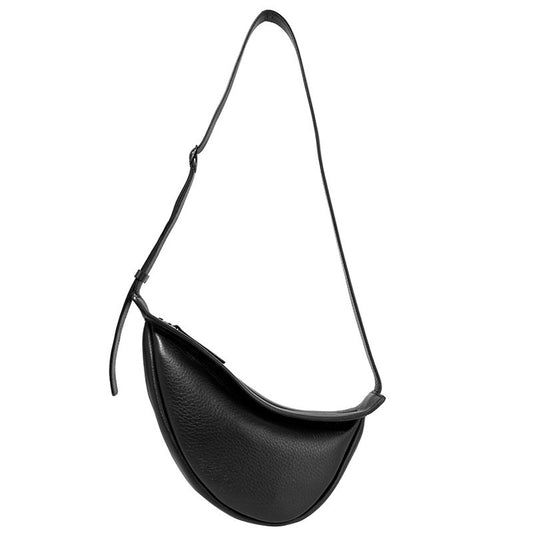 Luna Crescent Crossbody – Half-Moon & Top Zipper