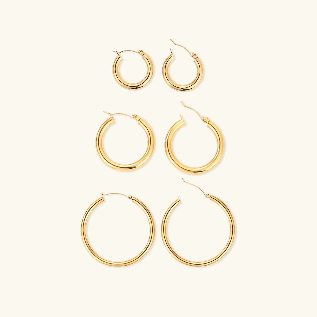 Essential Hoop Earrings – Stainless Steel, Gold Finish