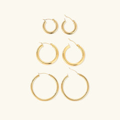 Essential Hoop Earrings – Stainless Steel, Gold Finish
