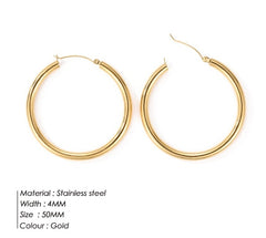 Essential Hoop Earrings – Stainless Steel, Gold Finish