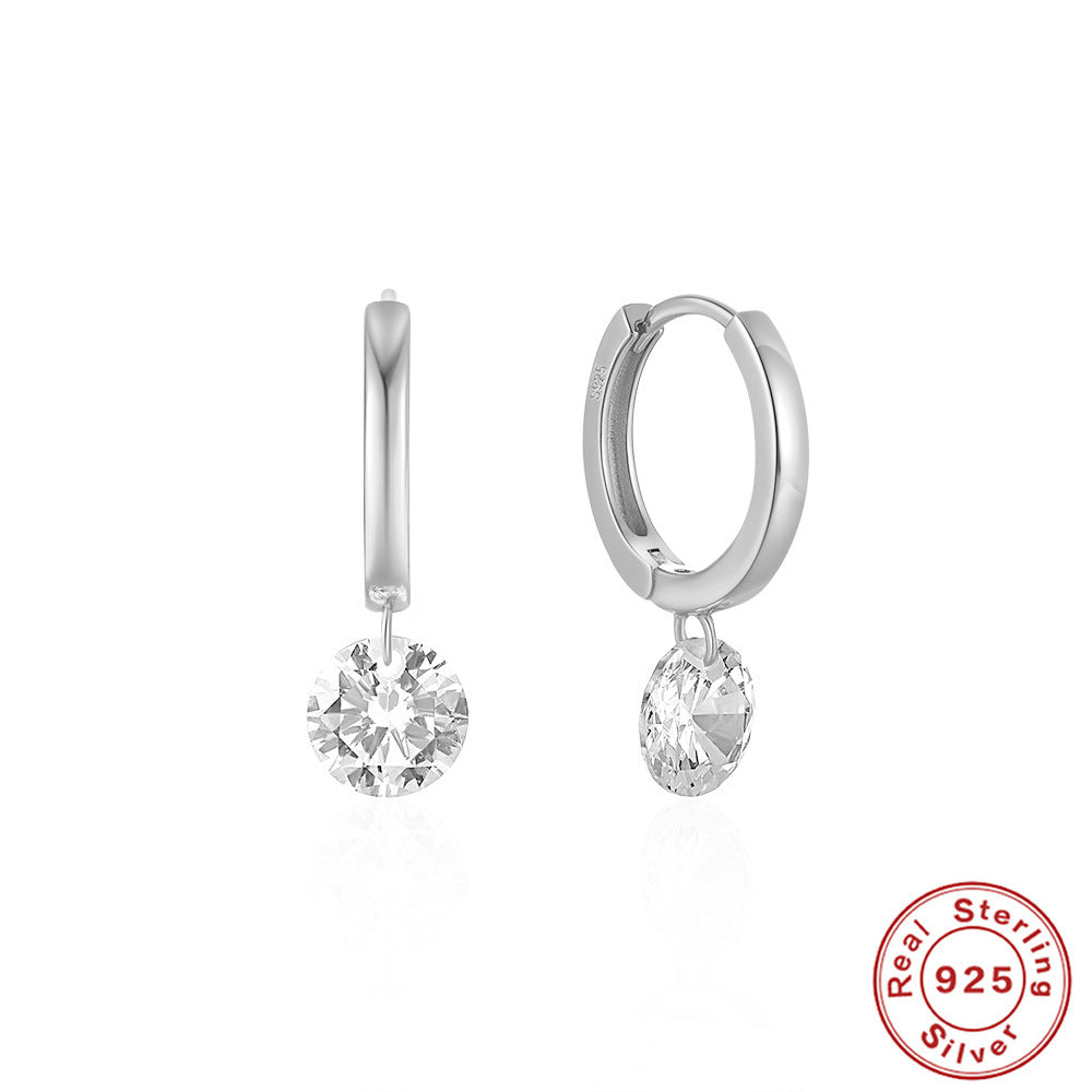 Radiant Hoop Earrings – 925 Sterling Silver with Zircon