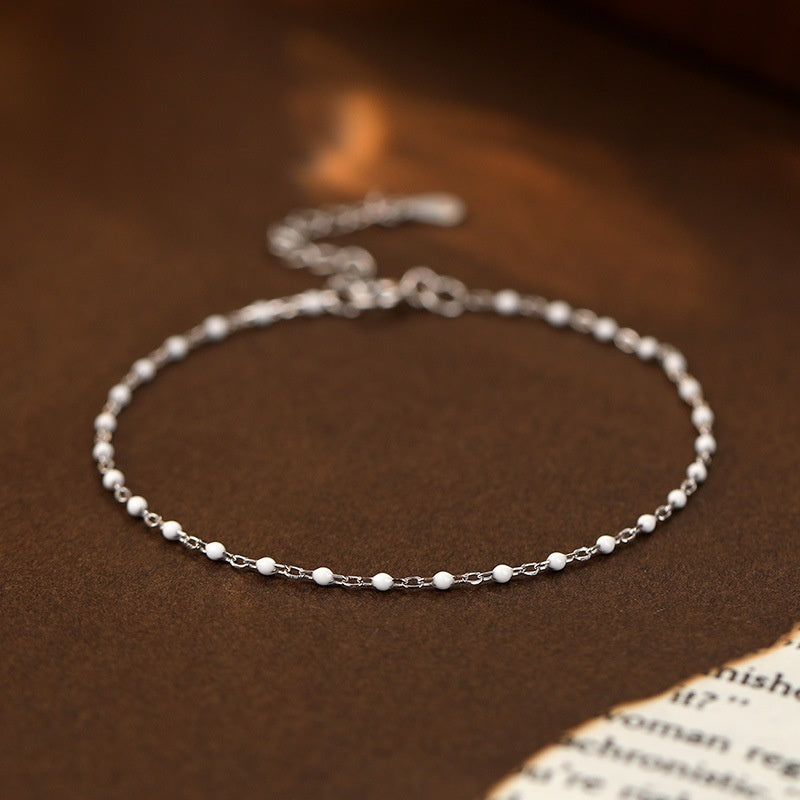 Color Beads Chain Bracelet – 925 Sterling Silver