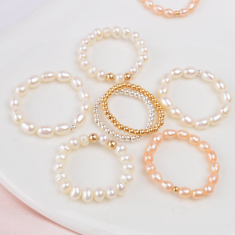 Bague PERLE BOHÈME - Perles d'Eau Douce & Argent