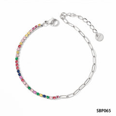Stainless Steel Zircon Bracelet – PVD Vacuum Gold Plated