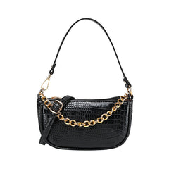 Eclipse Chain Baguette – Croc Emboss & Gold Chain