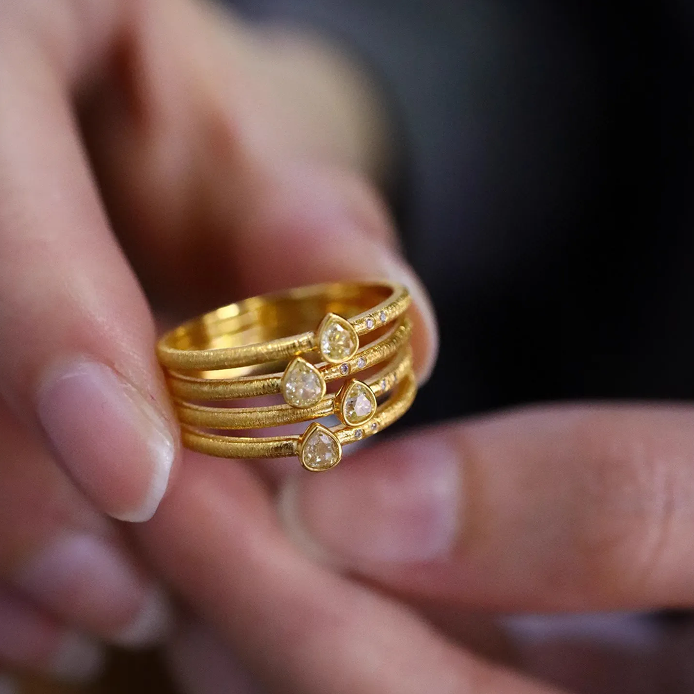 Bague LARME D'OR - Argent & Finition Sablée