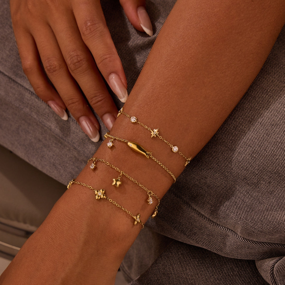 Celeste Bracelet – 18K Gold or Silver Finish, Stainless Steel