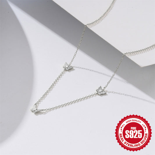 Butterfly Grace Necklace – 925 Sterling Silver with Zircon