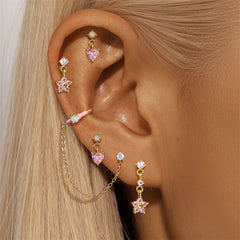 Earcuff Flora & Chain – 925 Sterling Silver