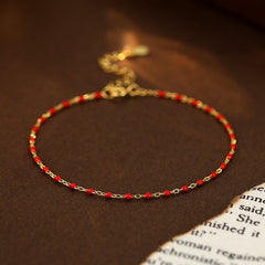 Color Beads Chain Bracelet – 925 Sterling Silver
