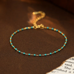 Color Beads Chain Bracelet – 925 Sterling Silver
