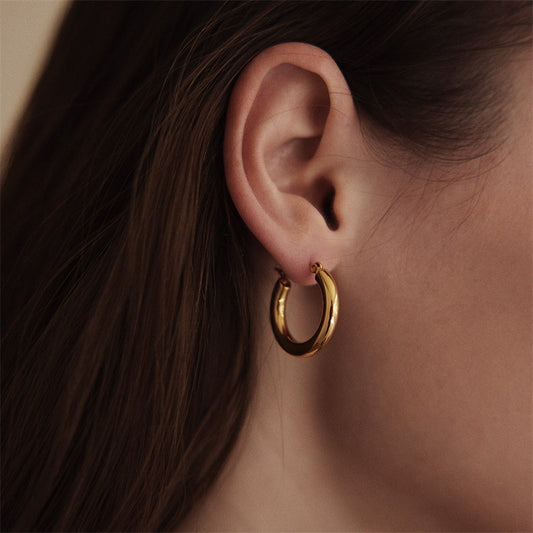 Essential Hoop Earrings – Stainless Steel, Gold Finish