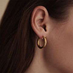 Essential Hoop Earrings – Stainless Steel, Gold Finish