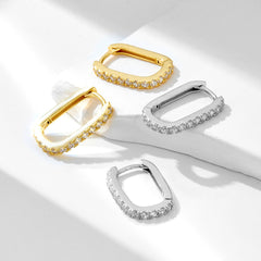 Ellipse Pavé Hoops - 925 sterling silver