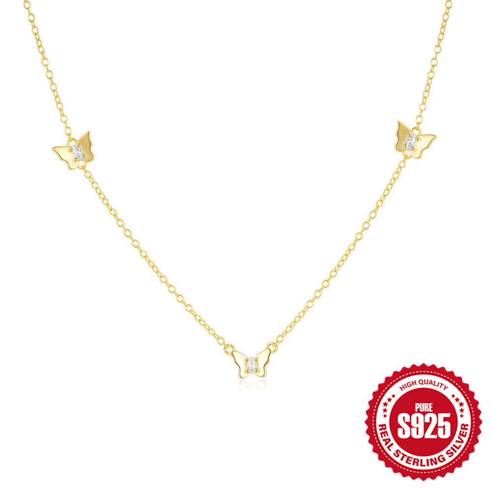 Butterfly Grace Necklace – 925 Sterling Silver with Zircon