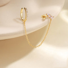 Earcuff Flora & Chain – 925 Sterling Silver