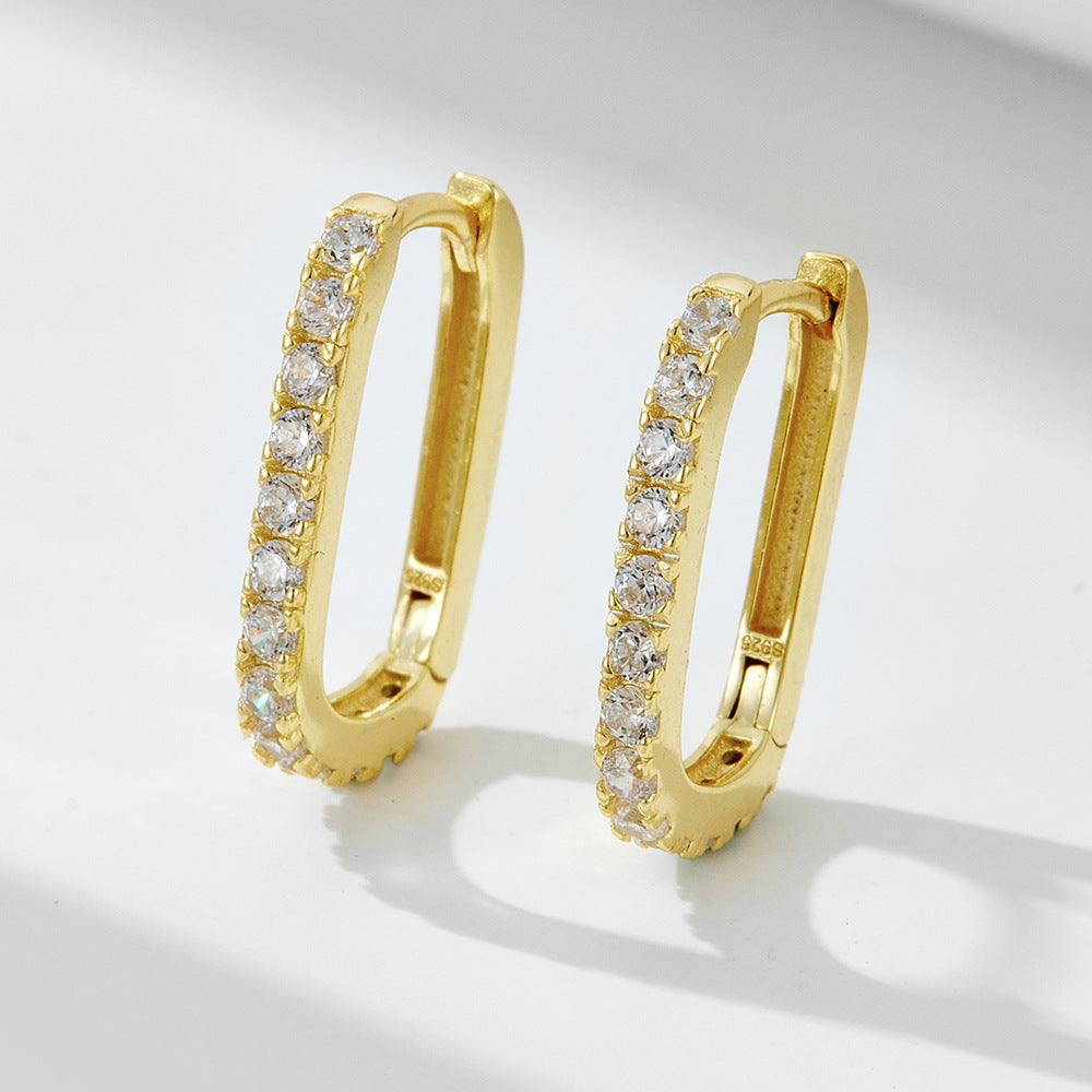 Ellipse Pavé Hoops - 925 sterling silver