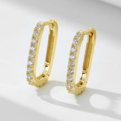 Ellipse Pavé Hoops - 925 sterling silver