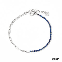 Stainless Steel Zircon Bracelet – PVD Vacuum Gold Plated