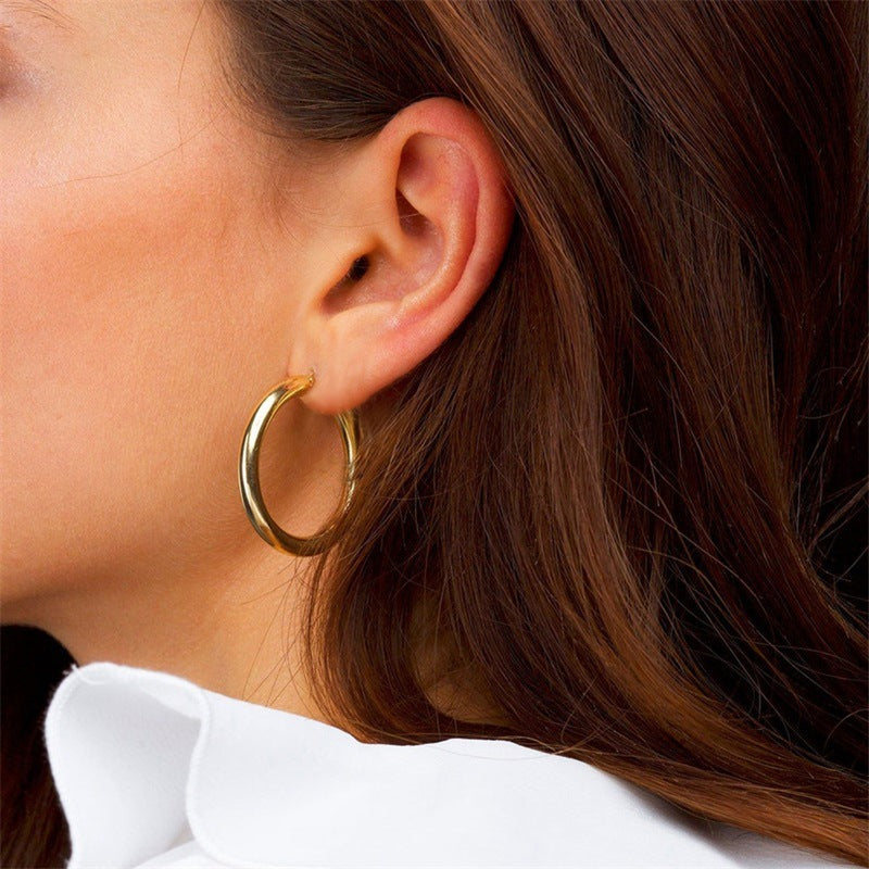 Essential Hoop Earrings – Stainless Steel, Gold Finish