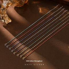 Color Beads Chain Bracelet – 925 Sterling Silver