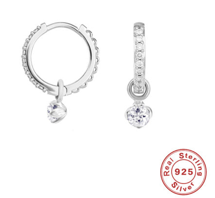 Éclat Hoop Earrings – 925 Sterling Silver with Zircon