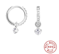 Éclat Hoop Earrings – 925 Sterling Silver with Zircon