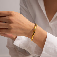 Stellar Cuff Bracelet – Gold Finish with Starry Zircons
