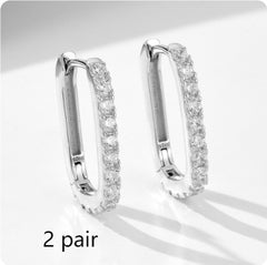 Ellipse Pavé Hoops - 925 sterling silver