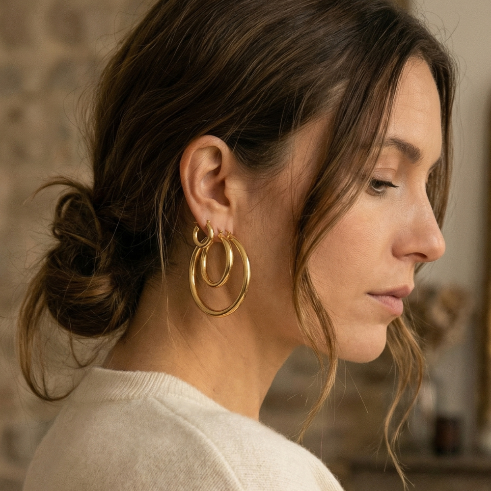 Set de 3 Créoles ORBIA Acier Inoxydable