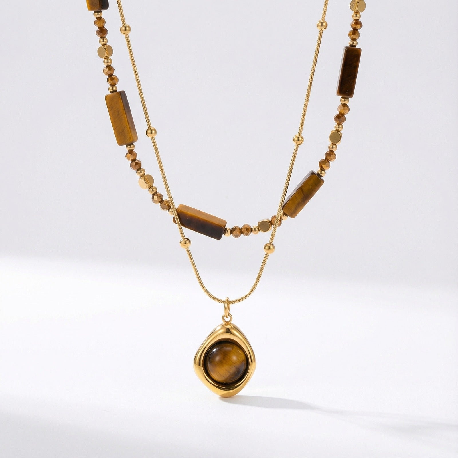 Collier Duo GAIA SOLIS Pierre Oeil-de-Tigre