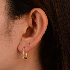Ellipse Pavé Hoops - 925 sterling silver