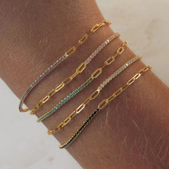 Stainless Steel Zircon Bracelet – PVD Vacuum Gold Plated