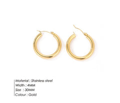 Essential Hoop Earrings – Stainless Steel, Gold Finish